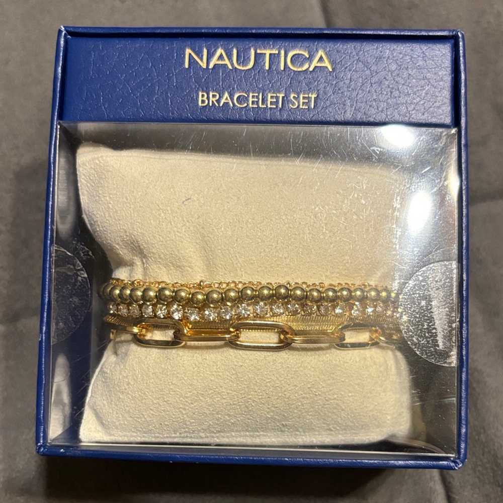 Nautica Blue and Gold Bracelet Set